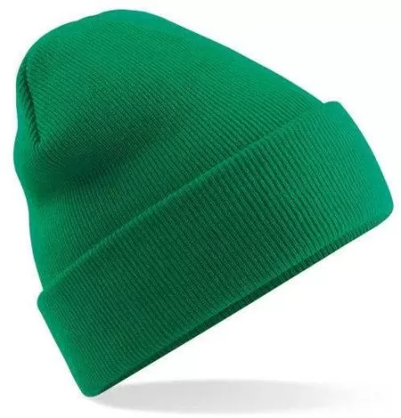 Embroidered Knitted Beanie Hat Beechfield BC045 Kelly Green