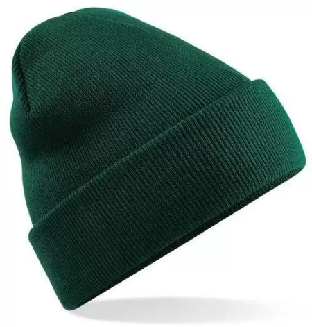Embroidered Knitted Beanie Hat Beechfield BC045 Bottle Green
