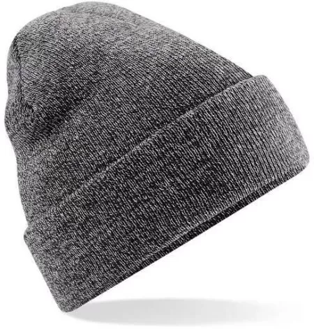 Embroidered Knitted Beanie Hat Beechfield BC045 Antique Grey