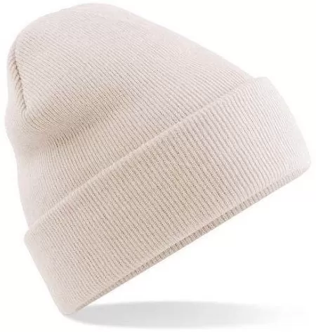 Embroidered Knitted Beanie Hat Beechfield BC045 Sand