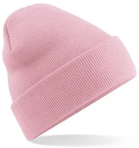 Embroidered Knitted Beanie Hat Beechfield BC045 Dusty Pink