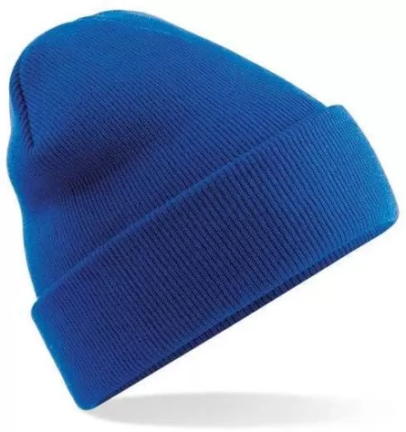 Embroidered Knitted Beanie Hat Beechfield BC045 Bright Blue