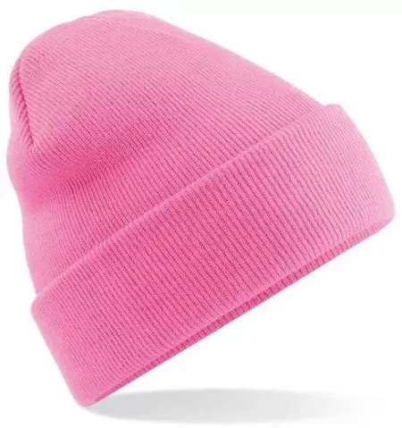 Embroidered Knitted Beanie Hat Beechfield BC045 Classic Pink