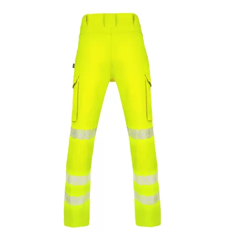 Eco Friendly Hi Vis Recycled Trousers. Rear Side