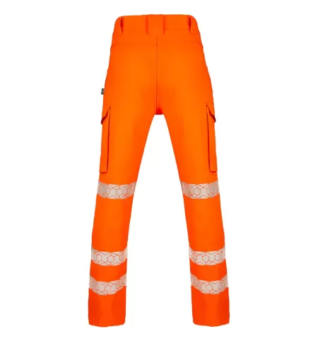 Eco Friendly Hi Vis Recycled Trousers. Orange Rear