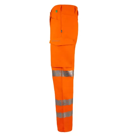 Eco Friendly Hi Vis Recycled Trousers Orange Left Side