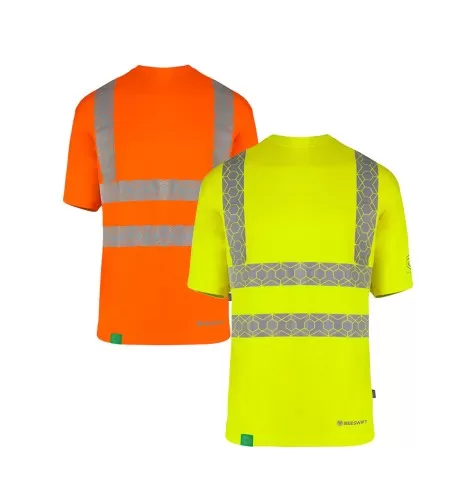 Yellow 
Eco Friendly Hi Vis Recycled T-Shirt Orange & Yellow