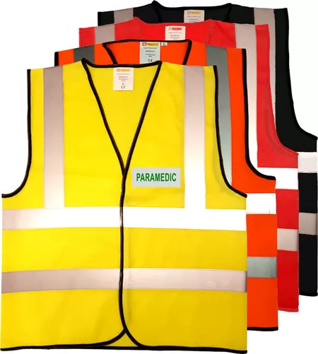 Hi Vis Vest With Green And Silver Paramedic Print