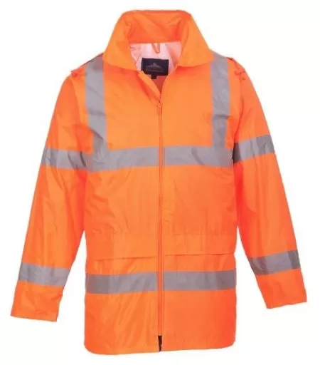 Lightweight Waterproof hi vis coat Orange H440
