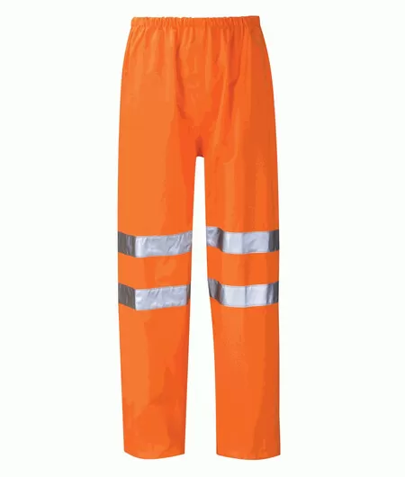 Orange Hi Vis Breathable Waterproof Overtrousers