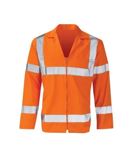 Orange poly cotton hi vis work jacket