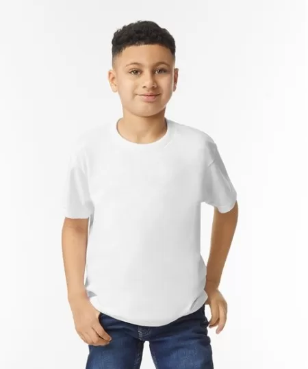 White Kids Tee Shirt Gildan Heavy Cotton 5000B