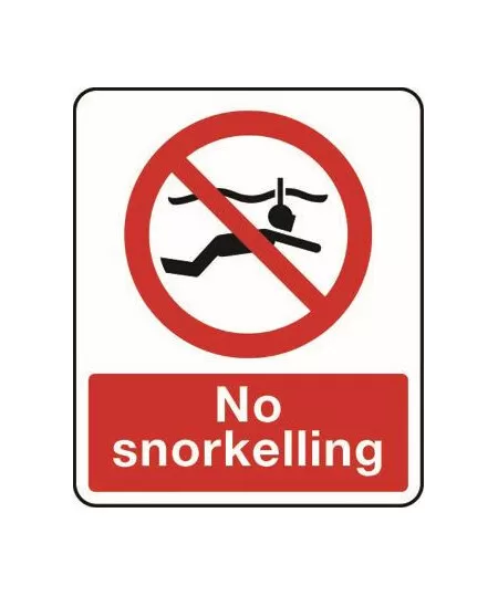 No snorkelling sign