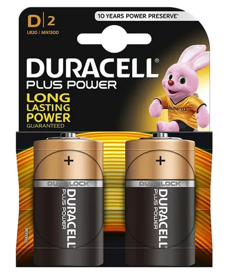 Duracell Plus Power D batteries 2-pack HL118