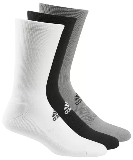 Black/White/Grey adidas 3-pack golf crew socks AD041 adidas