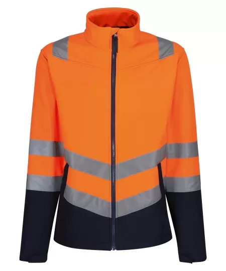 Regatta Pro hi-vis softshell jacket TRA722 Orange/Navy