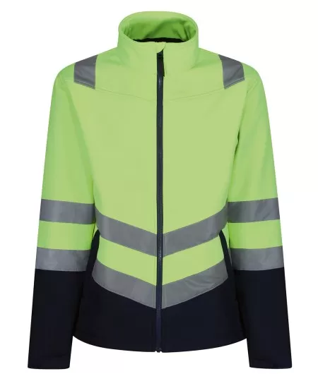 Regatta Pro hi-vis softshell jacket TRA722 Yellow/Navy