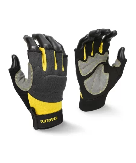 Grey/Black/Yellow Stanley fingerless performance gloves SY104 Stanley Workwear