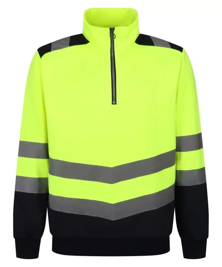 Regatta Pro hi-vis ¼-zip sweatshirt TRF670 Yellow/Navy