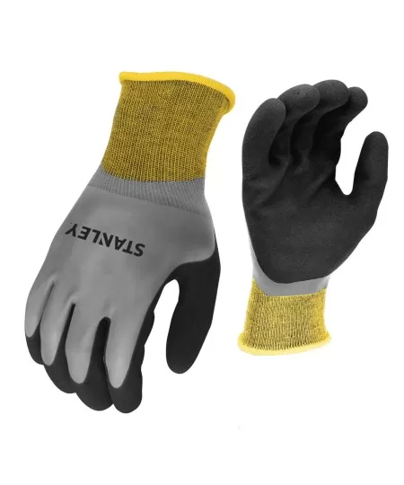 Grey/Black/Yellow Stanley waterproof gripper gloves SY101 Stanley Workwear