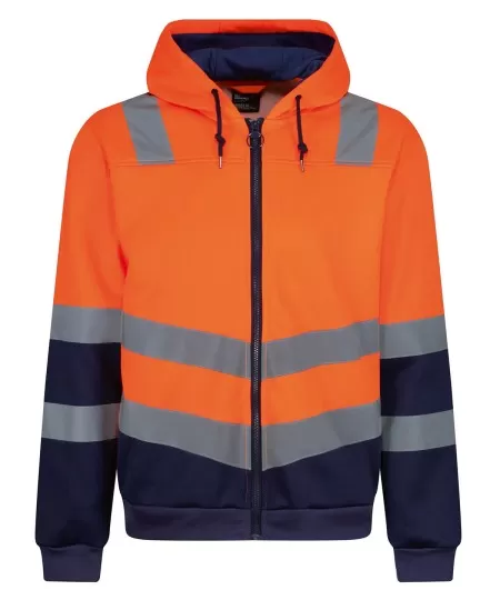 Regatta Pro hi-vis full zip hoodie TRF625 Orange/Navy