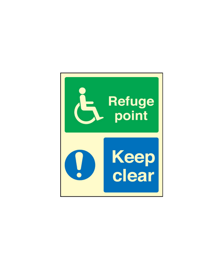 Refuge point keep clear sign