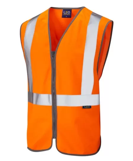 Orange Pull Apart Railway Hi Vis Vest With Zip Leo W15