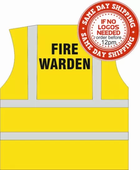 Fire Warden hi vis vest with Fire Warden printed to rear