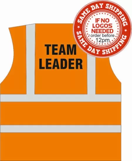 Hi vis vest team leader orange