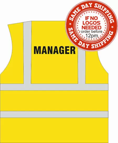 managers printed hi vis vest