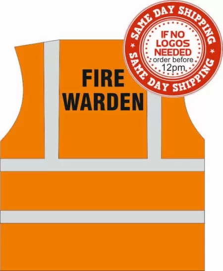 fire warden hi vis vest orange