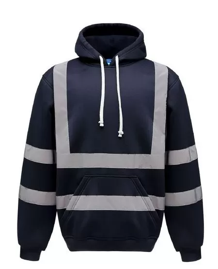 HVK05 Personalised Pull-Over Hivis Hoodie Navy Front