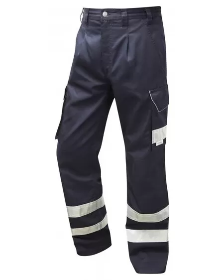Navy Trousers With Hivis Stripes Leo CT02