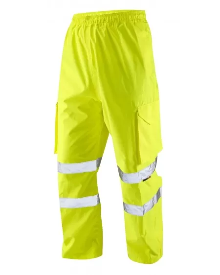 Yellow Hi Vis Waterproof Overtrousers with pockets Leo L01