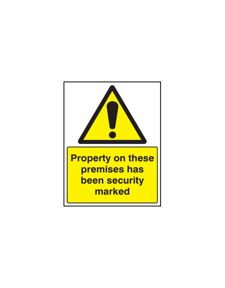 Property on premises security marked sign