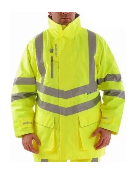 Pulsar Hi Visibility Yellow Padded Storm Coat P187