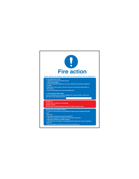 Fire action multiple occupation sign