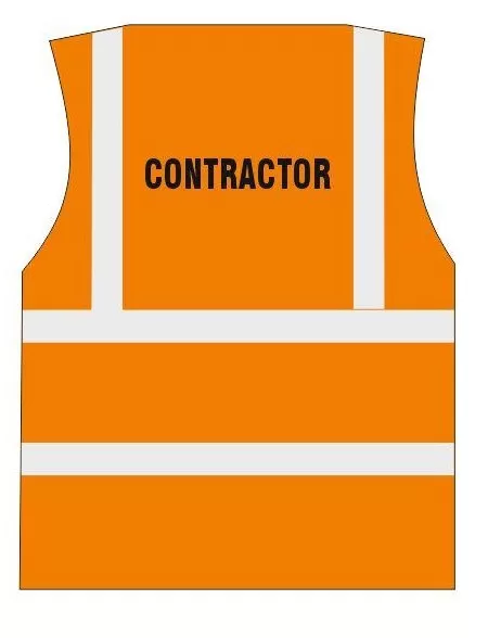 Contractor printed hi vis vest orange