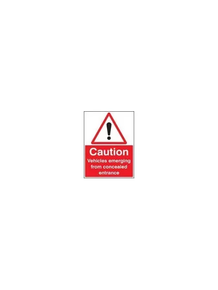Caution vehicles emerging from etc sign