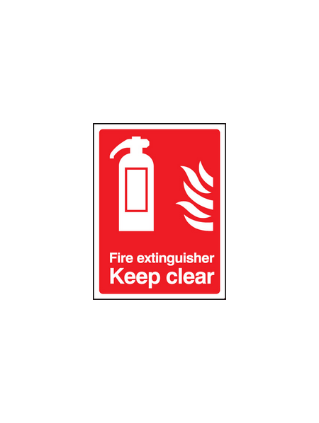 Fire Extinguisher keep clear sign