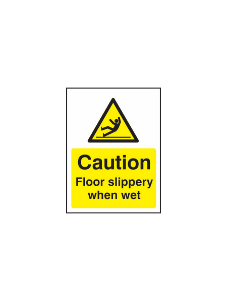 Caution floor slippery when wet sign