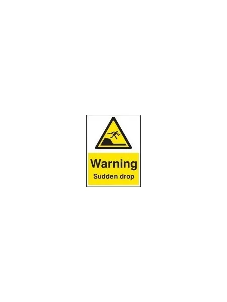 Warning sudden drop sign