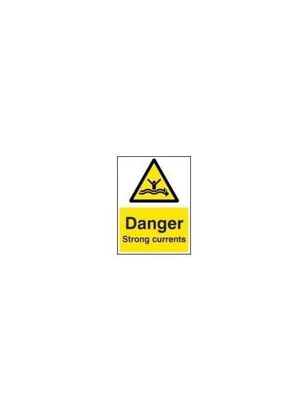 Danger strong currents sign