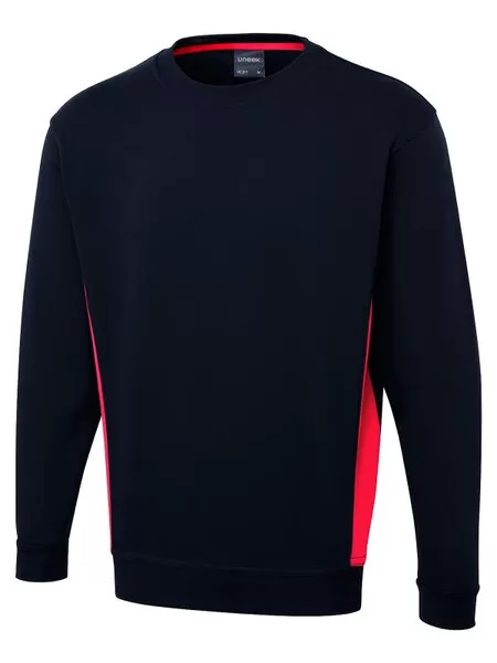 Two Tone Sweatshirt Uneek UC217 Navy/Red
