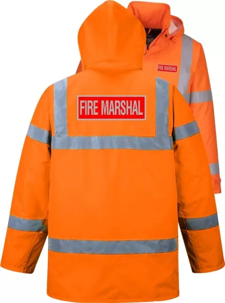 Fire Marshal Pre Printed Coat Orange