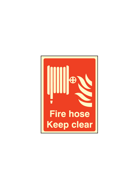 Fire hose keep clear sign