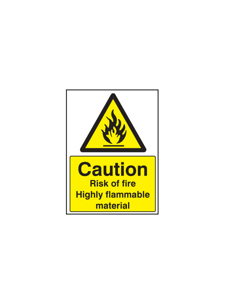 Caution risk of fire highly Flammable sign