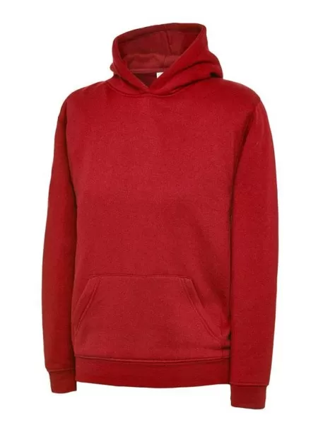 Uneek UX8 Children's Hooded Sweatshirt Red