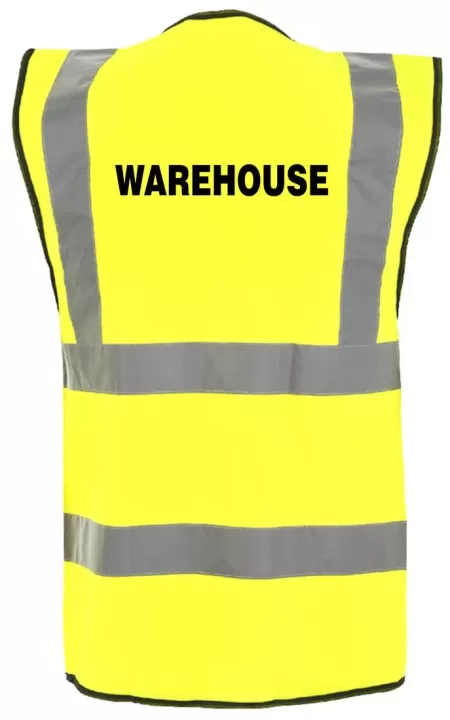 Hi Vis vest with warehouse print