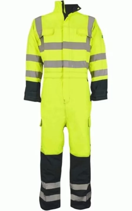 Hi Vis flame retardant coverall in yellow blue